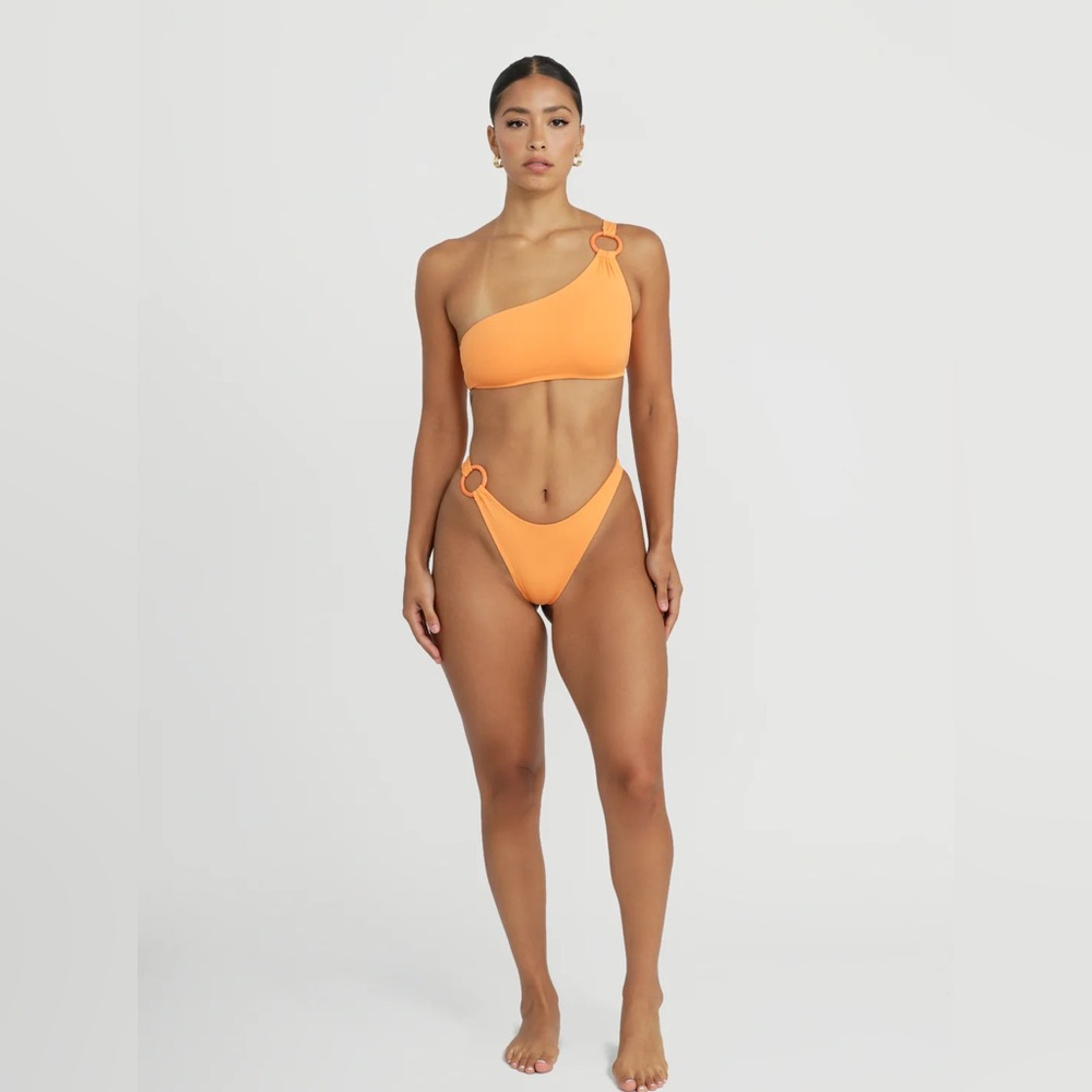 Riot Swim Citrus One-Shoulder Bikini Set- both top and bottom NWT!!